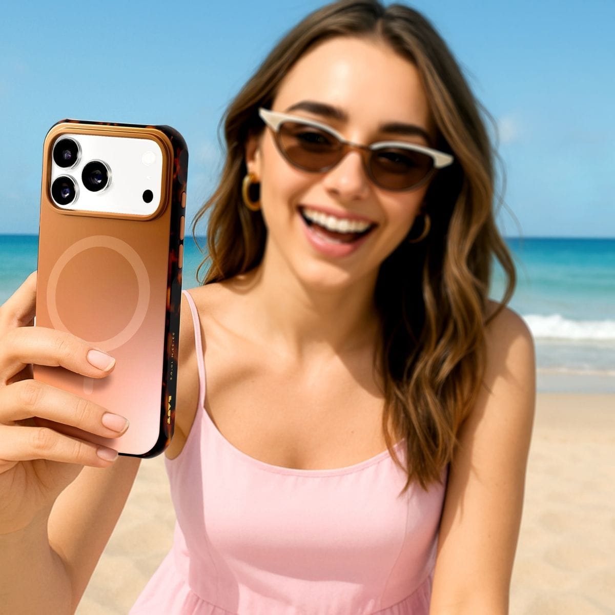 iPhone 17 Pro スマホケース スマホカバー MagSafe対応 キャラメルゴールド(ブラウン) LAUT[ラウト] HUEX WAVE[ヒューエックス ウェーブ] ブラウン L_IP25B_HW_GD