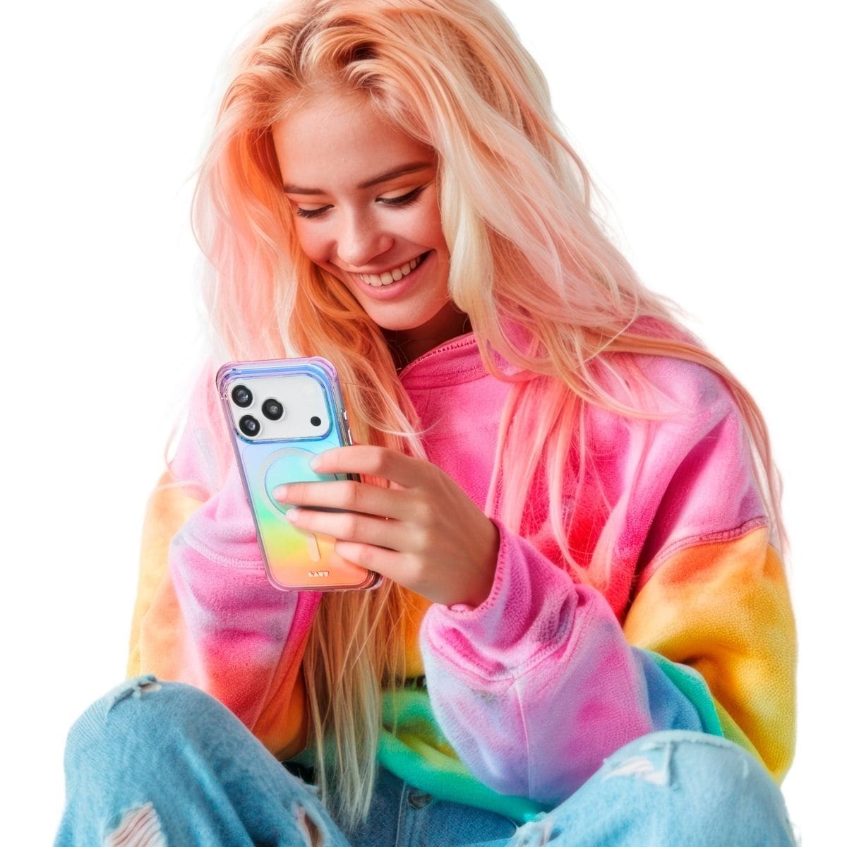 iPhone 17 Pro スマホケース スマホカバー MagSafe対応 パール ホログラフィック オーロラ LAUT[ラウト] AERO HOLO[アエロ ハロ] クリアブラック L_IP25B_AH_W