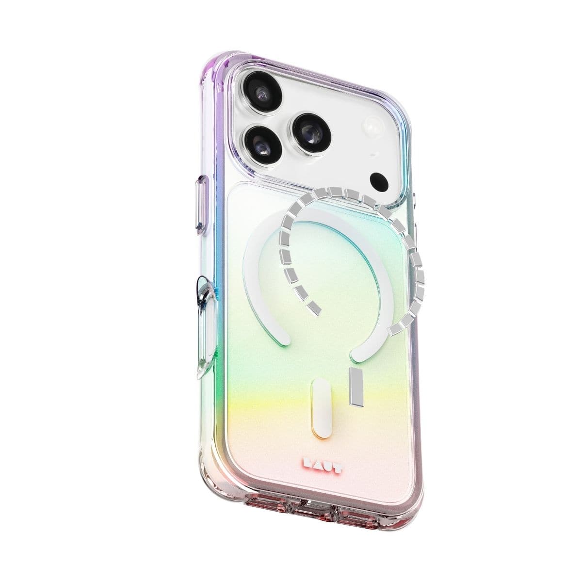 iPhone 17 Pro スマホケース スマホカバー MagSafe対応 パール ホログラフィック オーロラ LAUT[ラウト] AERO HOLO[アエロ ハロ] クリアブラック L_IP25B_AH_W