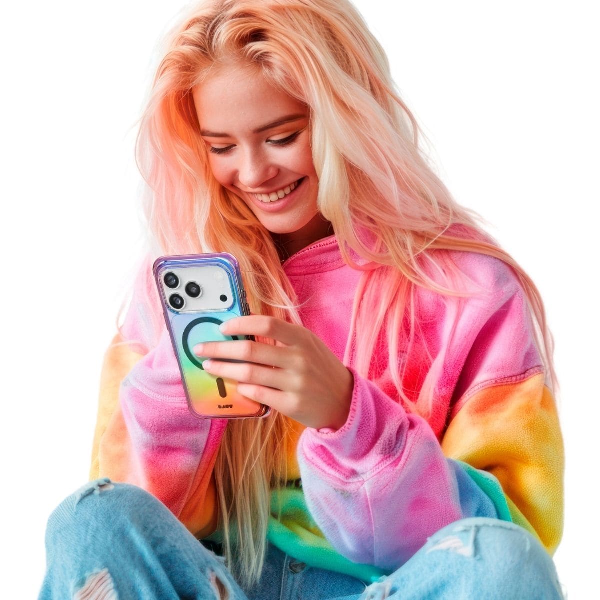 iPhone 17 Pro スマホケース スマホカバー MagSafe対応 ミッドナイト(ホログラフィック) LAUT[ラウト] AERO HOLO[アエロ ハロ] クリアブラック L_IP25B_AH_BK