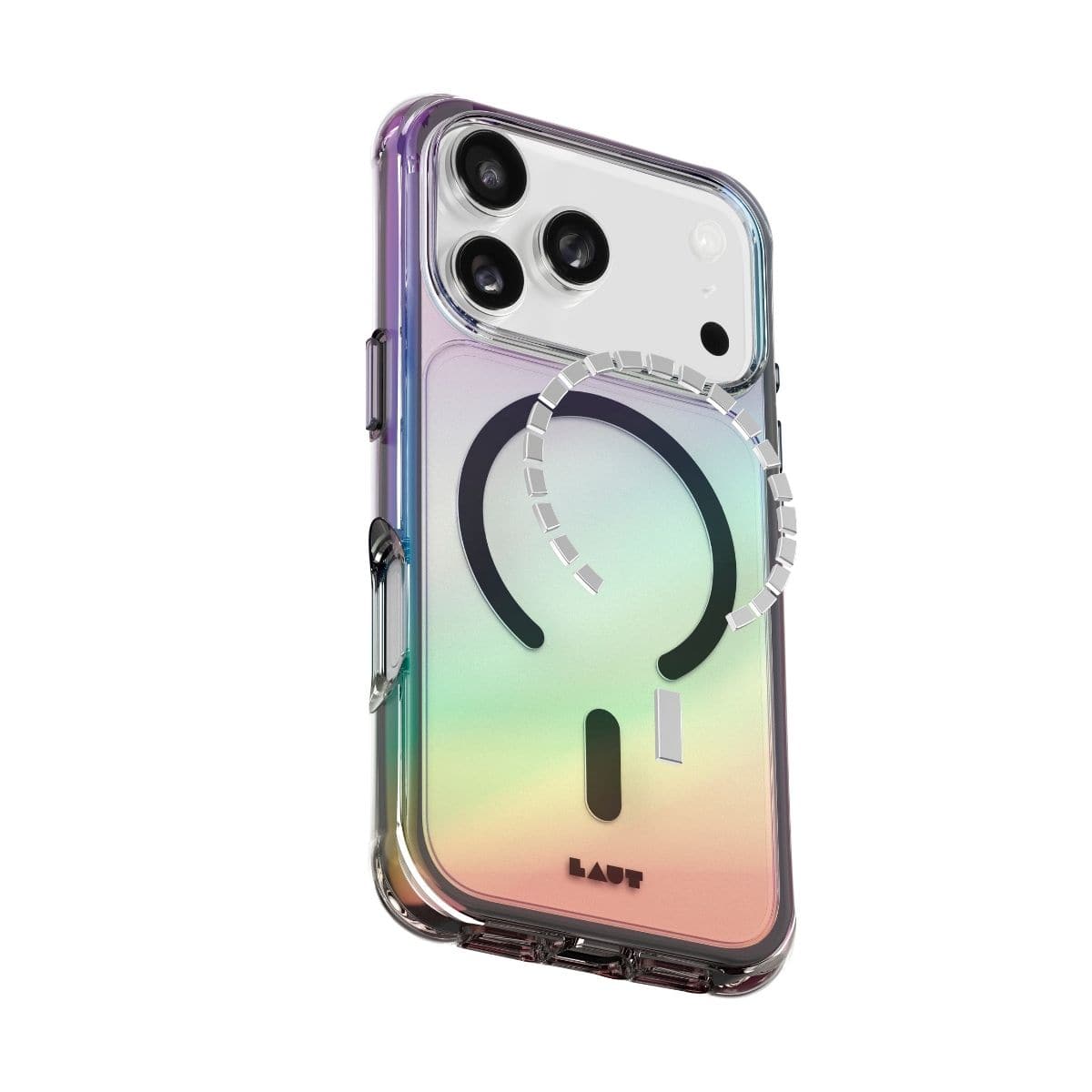 iPhone 17 Pro スマホケース スマホカバー MagSafe対応 ミッドナイト(ホログラフィック) LAUT[ラウト] AERO HOLO[アエロ ハロ] クリアブラック L_IP25B_AH_BK