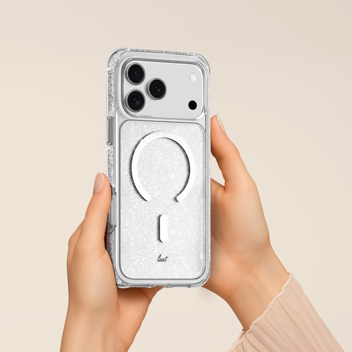 LAUT[ラウト] iPhone 17 Pro スマホケース スマホカバー AERO SPARKLE クリスタルシルバー クリアシルバー L_IP25B_AS_SL