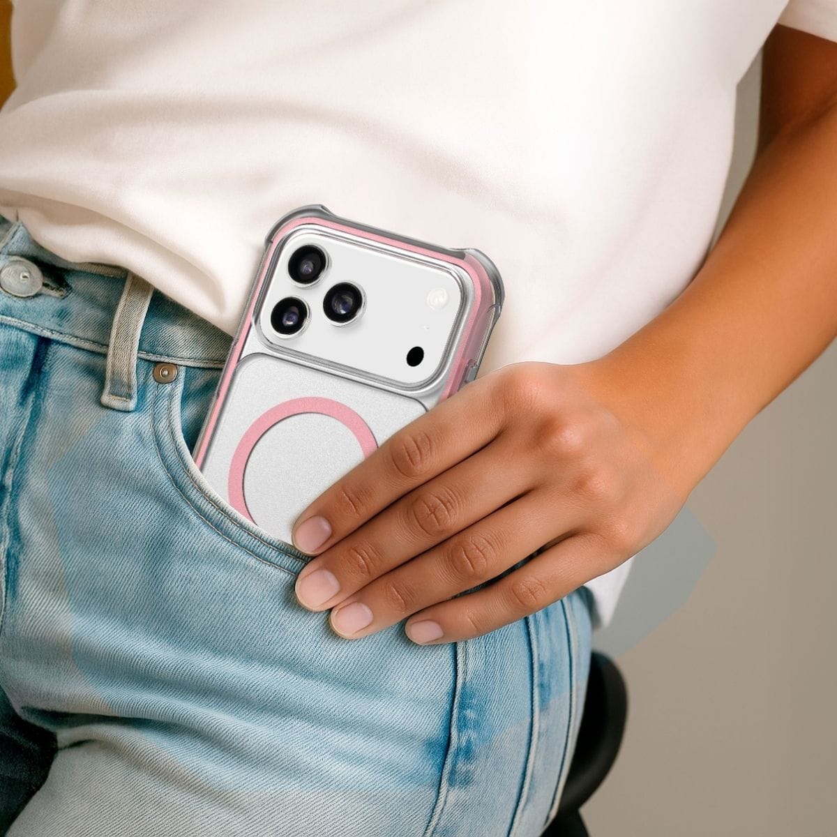 iPhone 17 Pro Max スマホケース スマホカバー MagSafe対応 Clear/Pink(クリア/レースピンク) LAUT[ラウト] AERO PROTECT[エアロ プロテクト] クリアピンク L_IP25D_AP_P