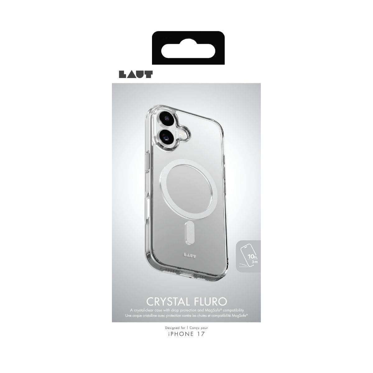 iPhone 17 スマホケース スマホカバー MagSafe対応 Clear(クリア) LAUT[ラウト] CRYSTAL FLURO[クリスタル フルオ] クリア L_IP25A_CF_C