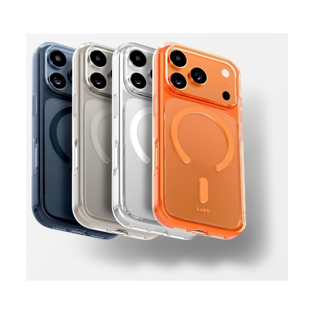 iPhone 17 Pro Max スマホケース スマホカバー MagSafe対応 Clear Midnight/Black(クリアミッドナイト/ブラック) LAUT[ラウト] CRYSTAL FLURO[クリスタル フルオ] ブラック L_IP25D_CF_BK