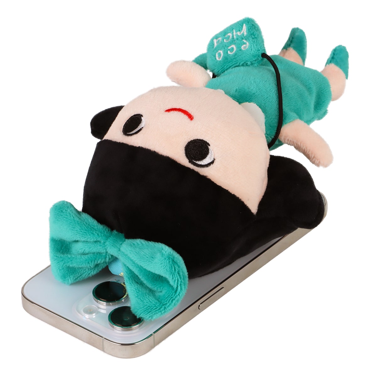 MagMoji Wallet×ecorica ポーチ エコリカちゃん MagSafe対応 スマホポーチ MagSafe非対応機種用メタルリング付属 マスコット ぬいぐるみ グリーン L_MW_MSC_EC