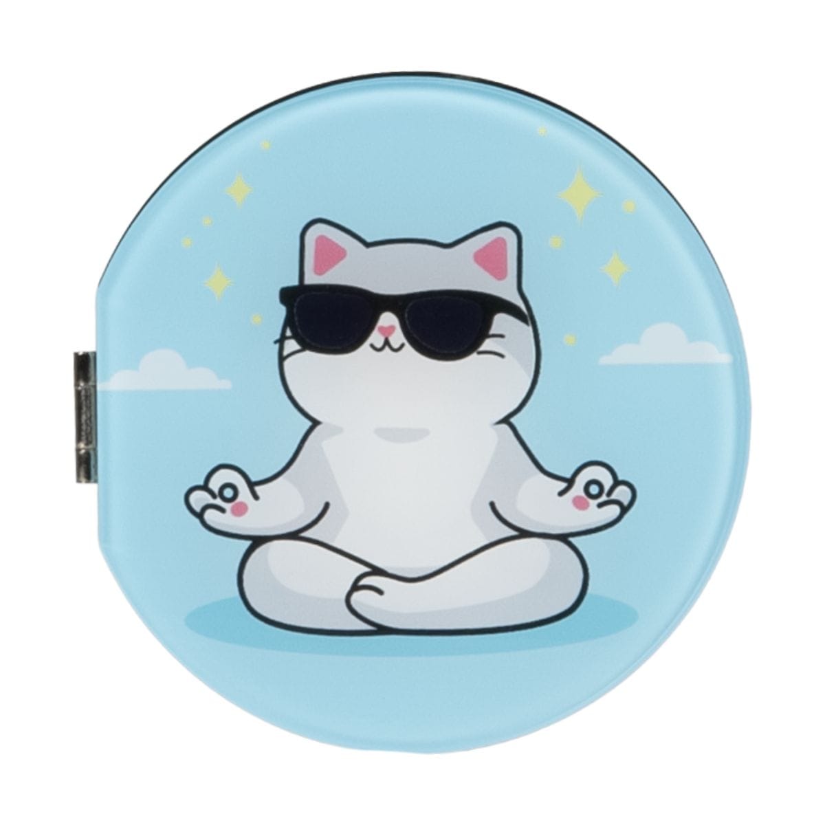 折りたたみミラー付スマホスタンド(拡大鏡) MagSafe対応 マグネットリング付属 Stay Calm ネコ LAUT[ラウト] MAGMOJI[マグモジ] MIRROR STAND ネコ/リラックス ミラー拡大鏡