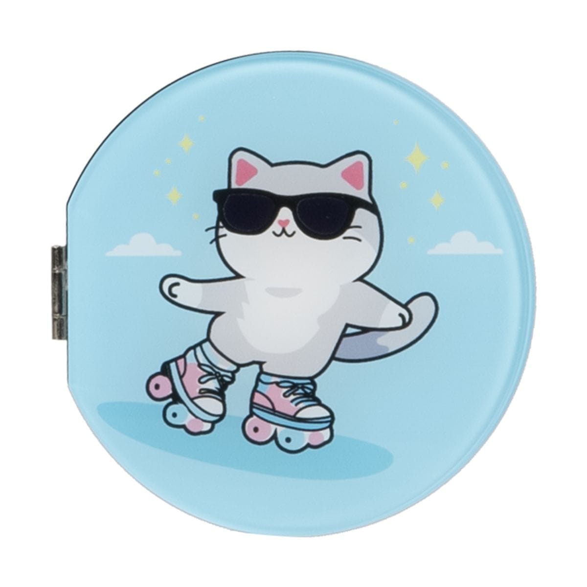 折りたたみミラー付スマホスタンド(拡大鏡) MagSafe対応 マグネットリング付属 Keep Rolling ネコ ローラースケート LAUT[ラウト] MAGMOJI[マグモジ] MIRROR STAND ネコ/ローラースケート ミラー拡大鏡