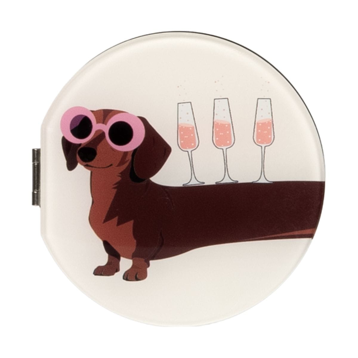 折りたたみミラー付スマホスタンド(拡大鏡) MagSafe対応 マグネットリング付属 Dackel/Wine イヌ ワイン LAUT[ラウト] MAGMOJI[マグモジ] MIRROR STAND イヌ/ワイン ミラー拡大鏡