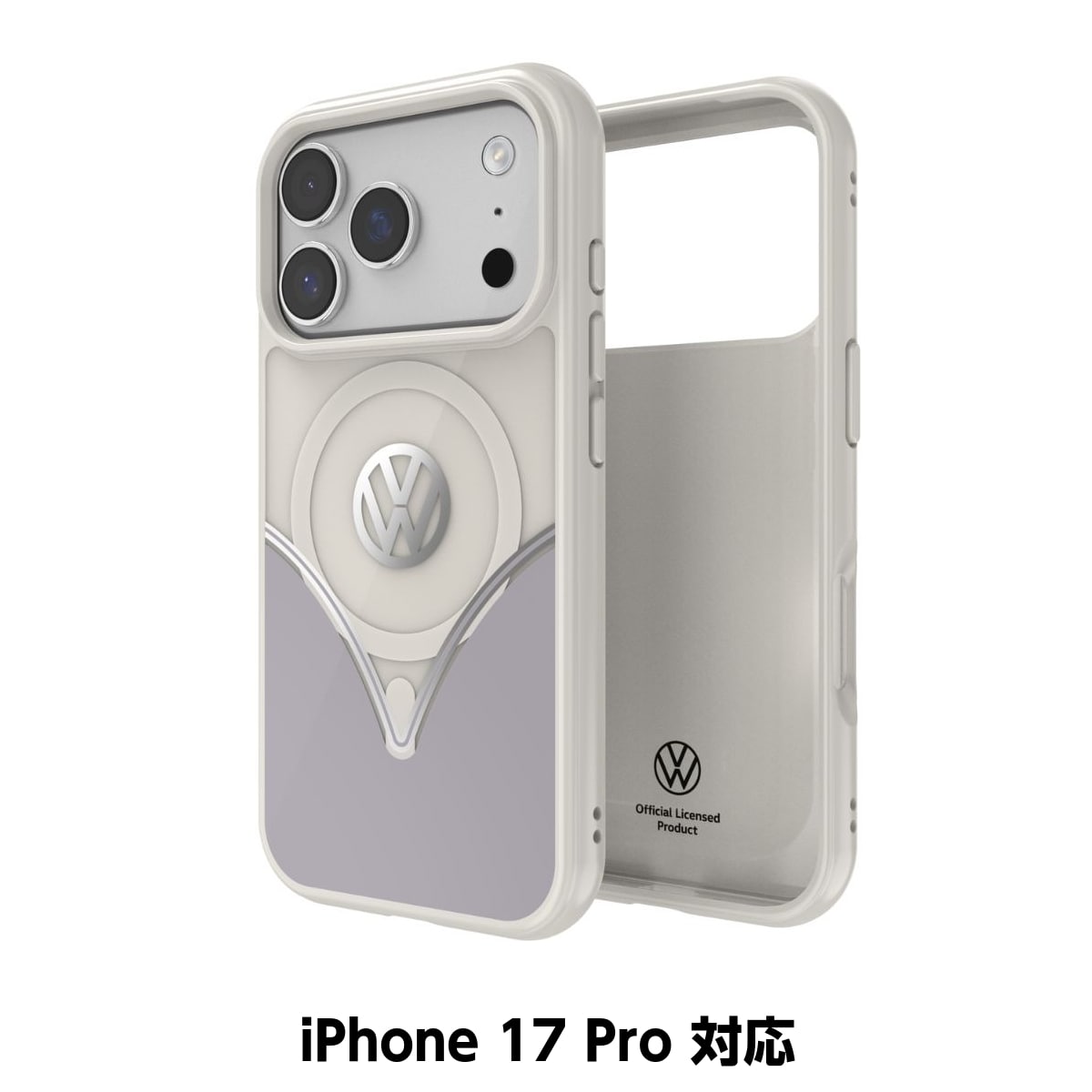 iPhone 17 Pro スマホケース スマホカバー MagSafe対応 ストラップホールあり Smoke Gray(スモークグレー) Gray/White グレー/ホワイト Volkswagen[フォルクスワーゲン] (60486) グレー/ホワイト 60486