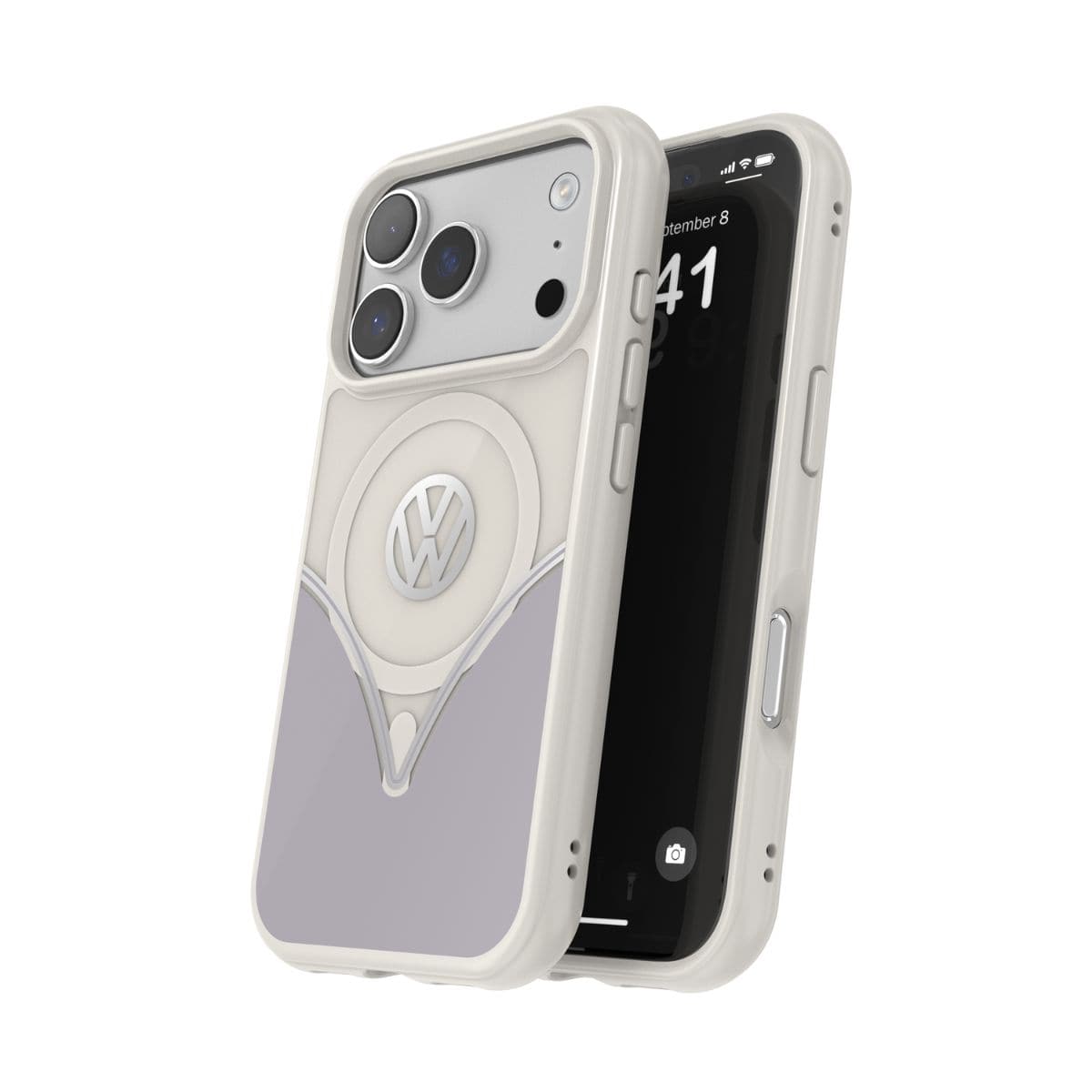 iPhone 17 Pro スマホケース スマホカバー MagSafe対応 ストラップホールあり Smoke Gray(スモークグレー) Gray/White グレー/ホワイト Volkswagen[フォルクスワーゲン] (60486) グレー/ホワイト 60486
