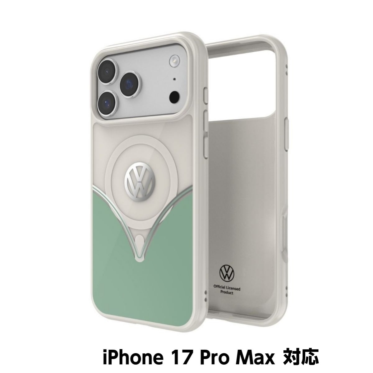 iPhone 17 Pro Max スマホケース スマホケース MagSafe対応 ストラップホールあり Bahama Blue(バハマブルー) Green(グリーン)/White(ホワイト) Volkswagen[フォルクスワーゲン] (60471) グリーン/ホワイト 60471