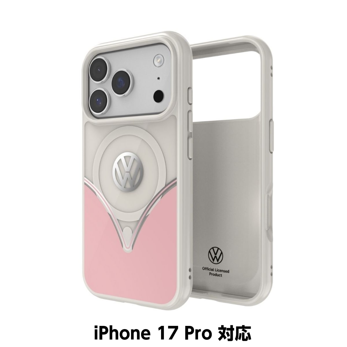 iPhone 17 Pro スマホケース スマホカバー MagSafe対応 ストラップホールあり Powder Pink(パウダーピンク) Pink/White ピンク/ホワイトVolkswagen[フォルクスワーゲン] (60478) ピンク/ホワイト 60478