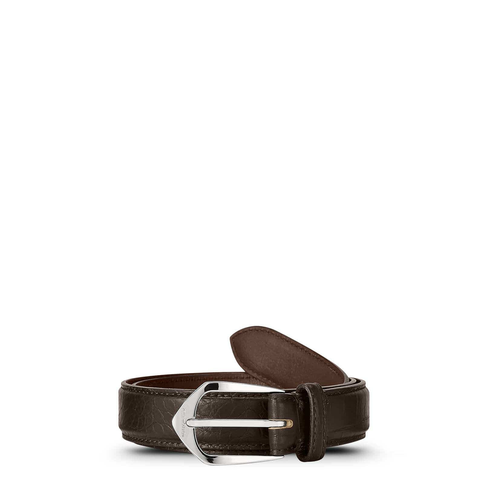 ペッレモルビダBAB003-ベルト(クロコ型押し)　90cm：DARK BROWN