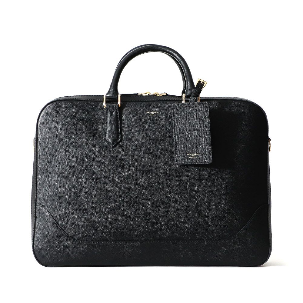 ペッレモルビダCA014A-BKーブリーフバッグ(2室タイプ)　BLACK×MATTE BLACK