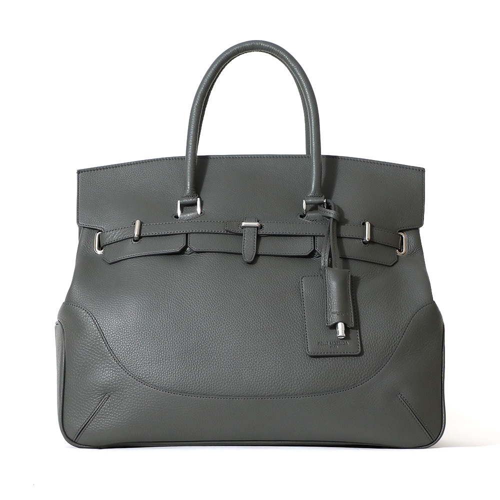 ペッレモルビダMB025A-被せ付ボストンバッグ(Lサイズ)　CHARCOAL GRAY