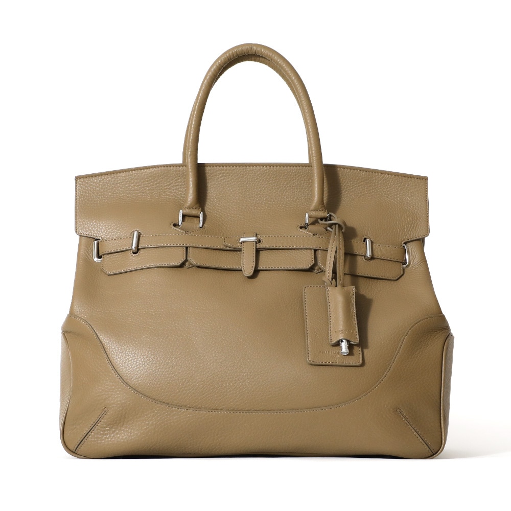 ペッレモルビダMB025A-被せ付ボストンバッグ(Lサイズ)　TAUPE