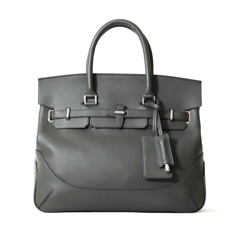 ペッレモルビダMB026A-被せ付ボストンバッグ(Mサイズ)　CHARCOAL GRAY