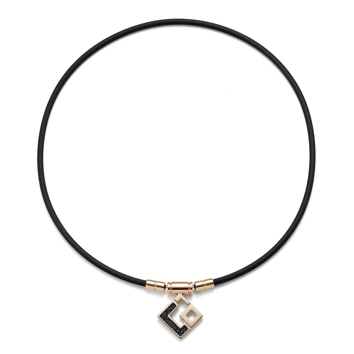 コラントッテ TAOネックレス スリム AURA mini シャンパンゴールド×ブラックラメ L(47㎝)