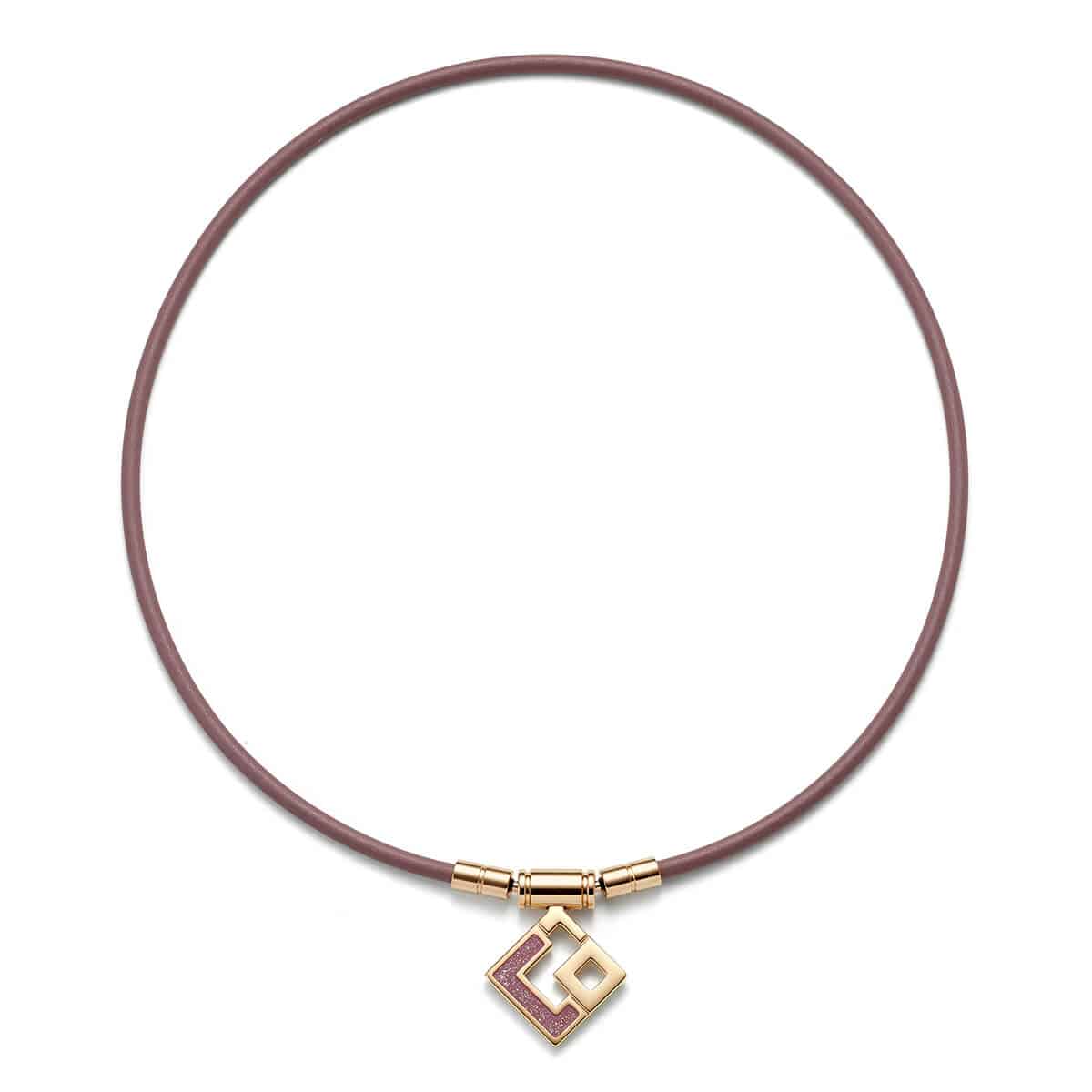 コラントッテ TAOネックレス スリム AURA mini シャンパンゴールド×ラベンダーラメ L(47㎝)