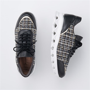 [W-B-M]レースアップスニーカー 4E 100633 ブラック系 23.0cm