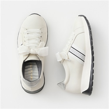 [ミスキョウコ]メッシュリボンスニーカー 4E 100652 ホワイト 22.0cm