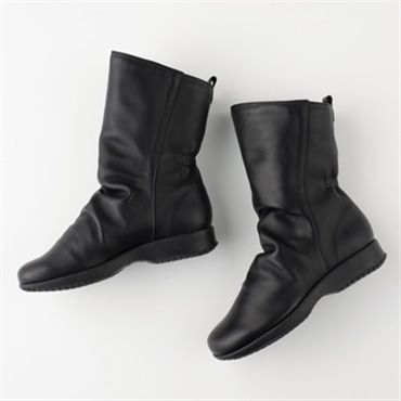 [ミスキョウコ]ドレープミドルブーツ 4E 101492 ブラック 22.5cm