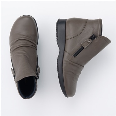 [ミスキョウコ]ダブルファスナーブーツ 4E 102548 カーキ 22.5cm