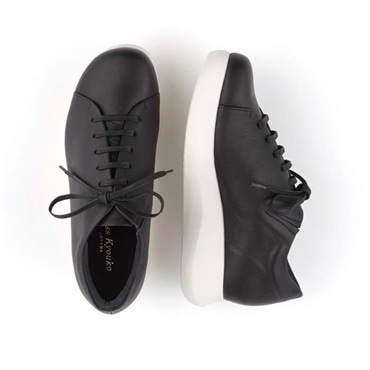 [ミスキョウコ]タルトソールレザースニーカー 4E 103301 ブラック 22.0cm