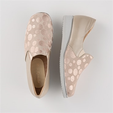 [ミスキョウコ]バブルドットスリッポン 4E 106452 ベージュ 22.0cm