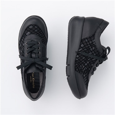 [ミスキョウコ]チュール厚底スニーカー 4E 108820 ブラック 22.0cm