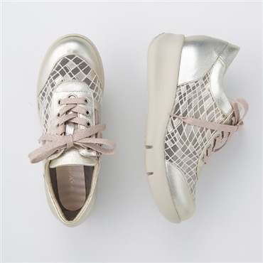 [ミスキョウコ]チュール厚底スニーカー 4E 108820 ゴールド 22.0cm