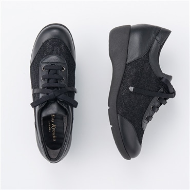 [ミスキョウコ]グリッターレーススニーカー 4E 108831 ブラック 22.0cm