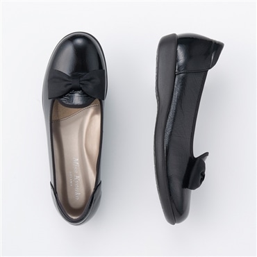 [ミスキョウコ]超軽量リボンオペラシューズ 4E 109600 ブラック（エナメル） 22.0cm