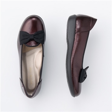 [ミスキョウコ]超軽量リボンオペラシューズ 4E 109600 ボルドー 22.0cm