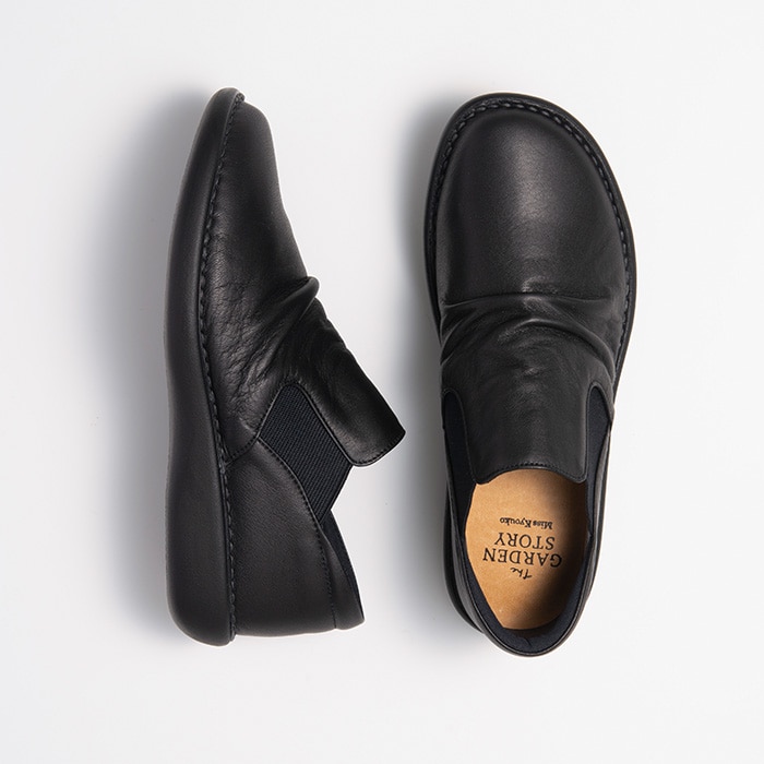 [ガーデンストーリー]ドレープサイドゴアスリッポン 4E 122300 ブラック 22.0cm