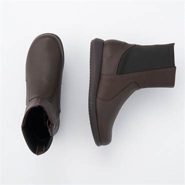 [ミスキョウコ]撥水ストレッチコンビブーツ 4E 124150 ダークブラウン 22.5cm