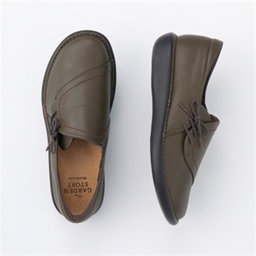 [ガーデンストーリー]サイドレーススリッポン 4E 124610 オリーブ 22.0cm