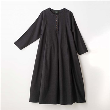 ≪SALE≫チャコール フリーサイズ[ガーデンストーリー]ピーチ起毛オーバーワンピース ASOF07