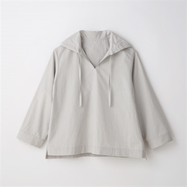 [ガーデンストーリー]綿麻フーディブラウス ASOF08 グレー M-L(フリーサイズ)