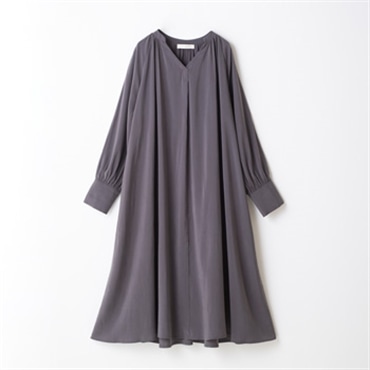 [ミスキョウコ]ピーチスキンVネックワンピース ASOF13 グレー M-L(フリーサイズ)