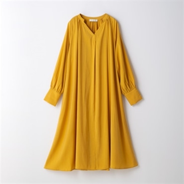 [ミスキョウコ]ピーチスキンVネックワンピース ASOF13 マスタード M-L(フリーサイズ)