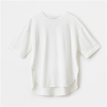[ミスキョウコ]60/2天竺 ラウンドヘムＴシャツ ASOF23 ホワイト M-L(フリーサイズ)