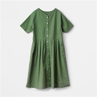 [ガーデンストーリー]綿麻2WAYシャツワンピース ASOF27 グリーン M-L(フリーサイズ)
