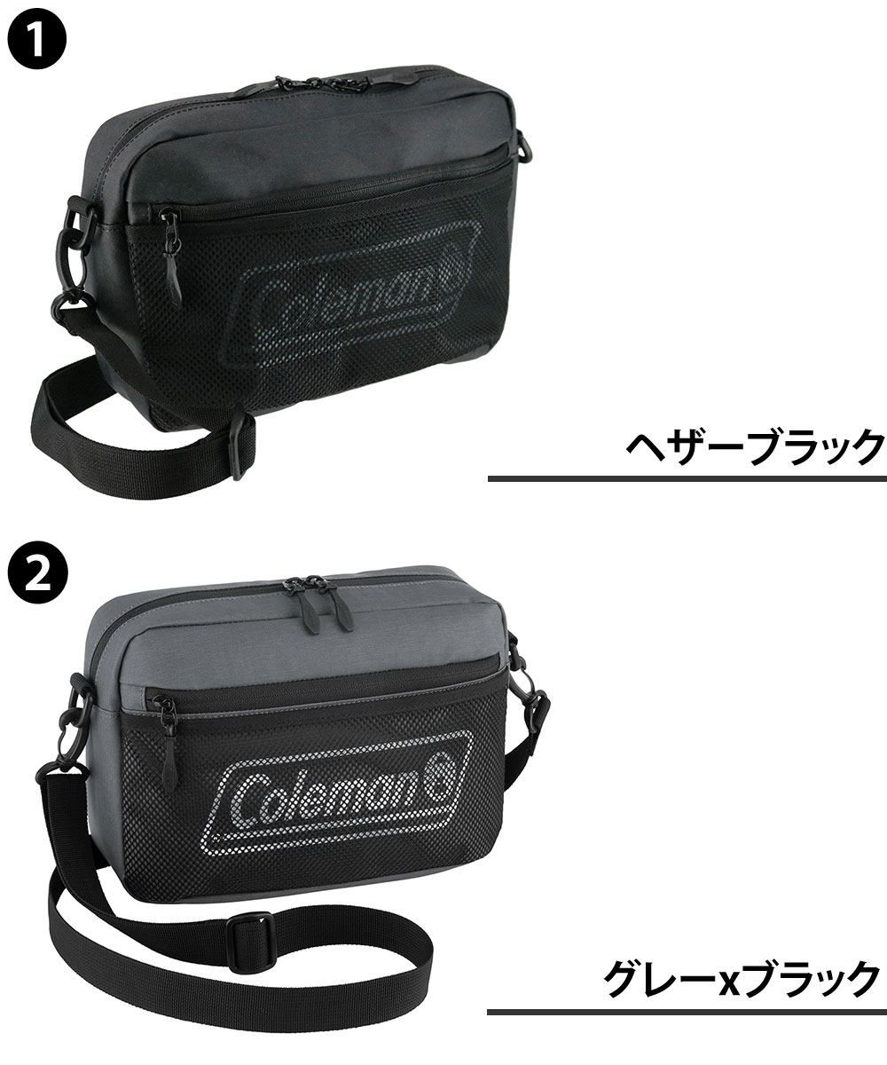 コールマン 防水 ショルダーバッグ 斜め掛け ポーチ 3.5L A5 コンパクト Coleman シールドショルダーポーチ メンズ レディース キッズ 誕生日プレゼント ギフト ラッピング無料 正規代理店 1.ヘザーブラック -37790 1.ヘザーブラック
