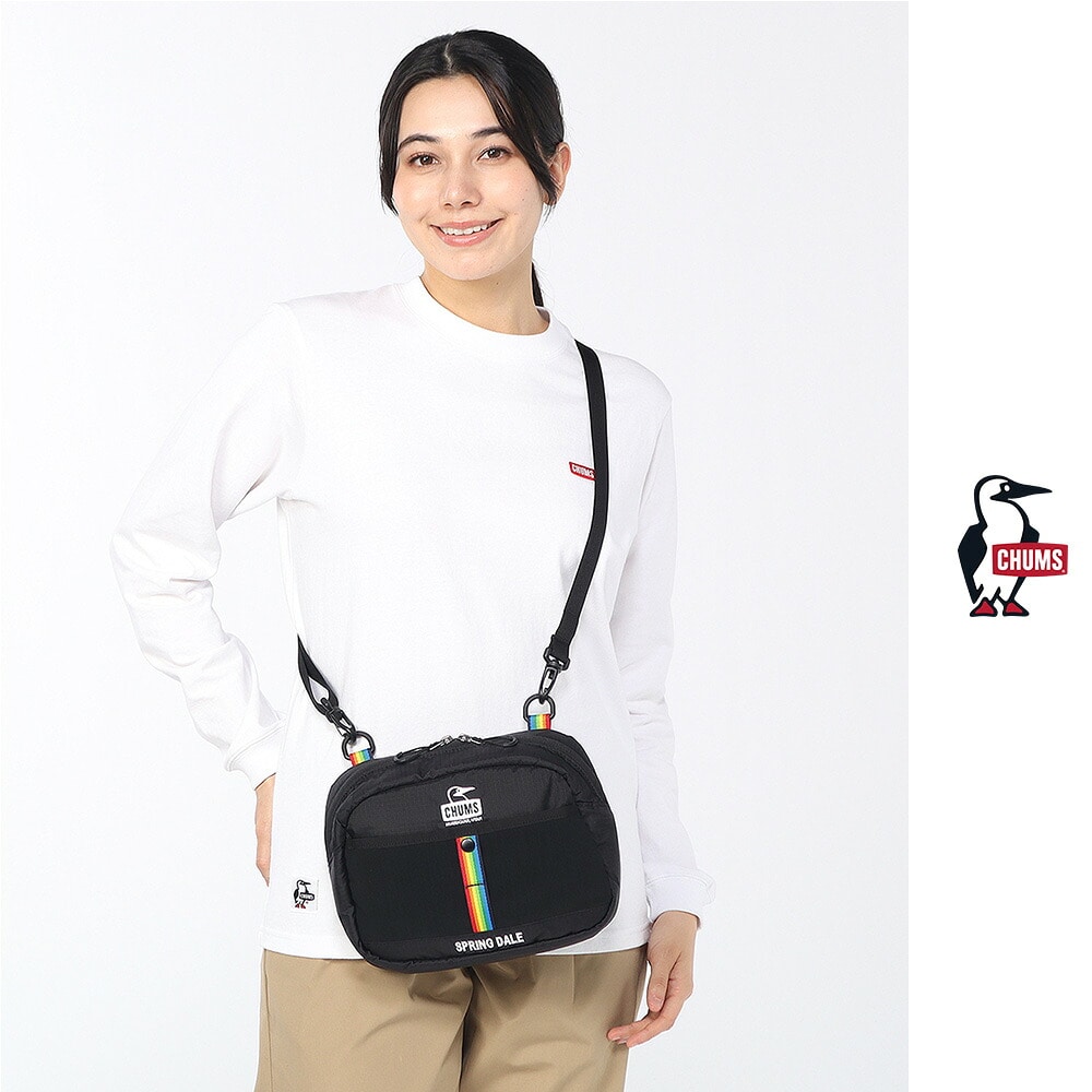 チャムス ショルダーバッグ 斜め掛け 2L B6 コンパクト CHUMS スプリングデールショルダーバッグ CH60-4101 メンズ レディース キッズ 誕生日プレゼント ギフト ラッピング無料 正規代理店 2.ブラックxホワイト -604101k071 2.ブラックxホワイト