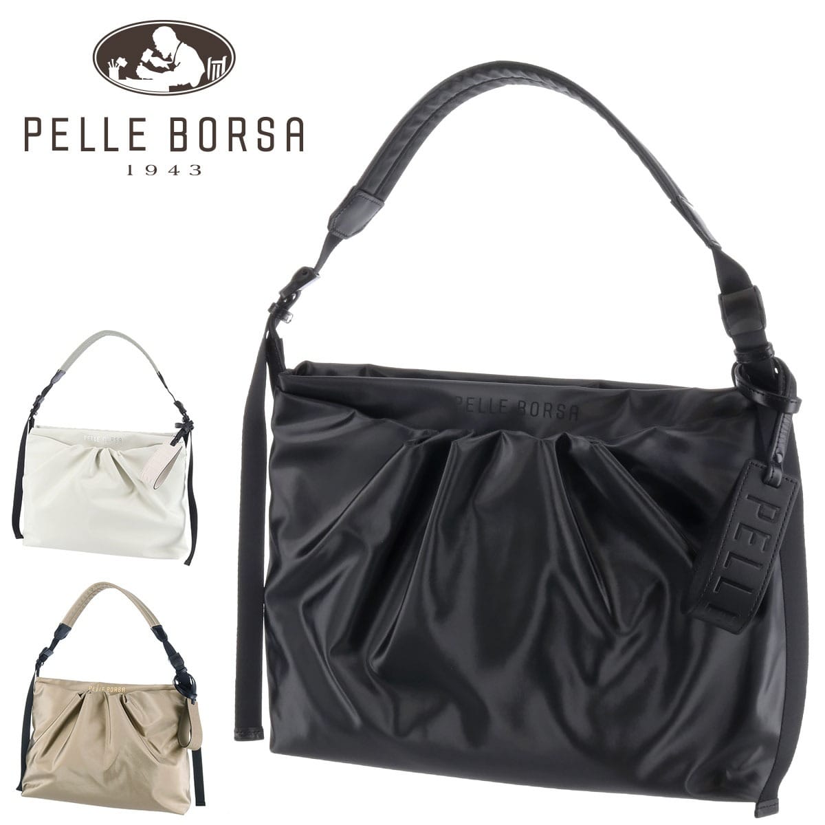 ペレボルサ PELLE BORSA ショルダーバッグ Cheers チアーズ ギャザーショルダー 204675 1.ブラック  10xbl(1.ブラック): Newbag Wakamatsu｜JAL Mall｜マイルがたまる・つかえる ショッピングモール