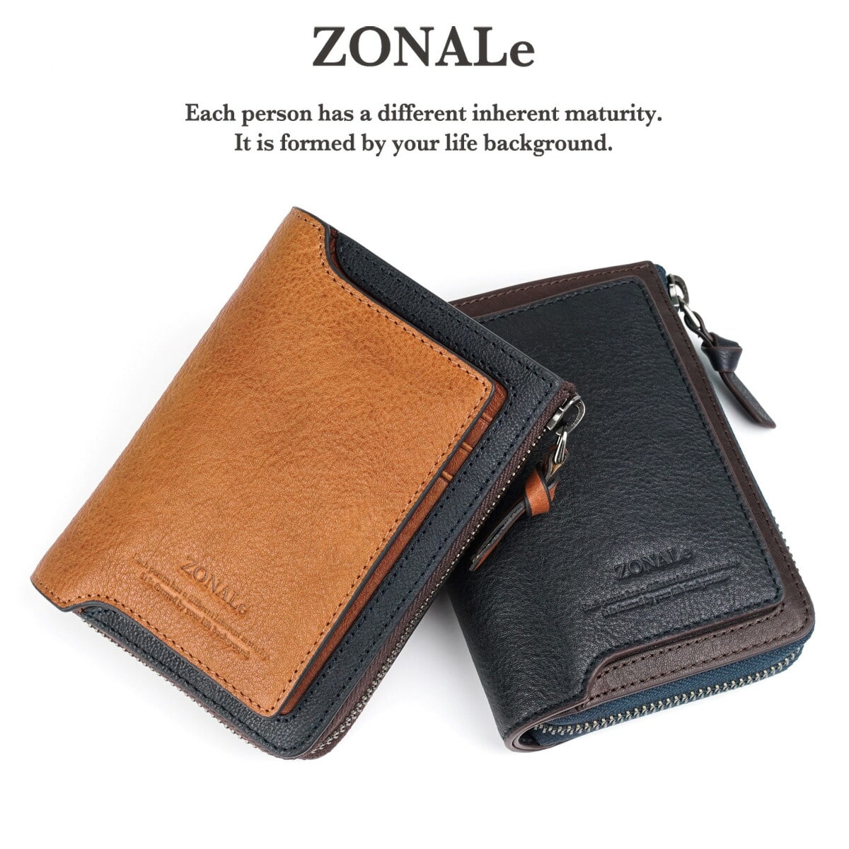 ゾナール ZONALe 二つ折り財布 折財布 ORLO オルロ 31222 1.ブラウンx  