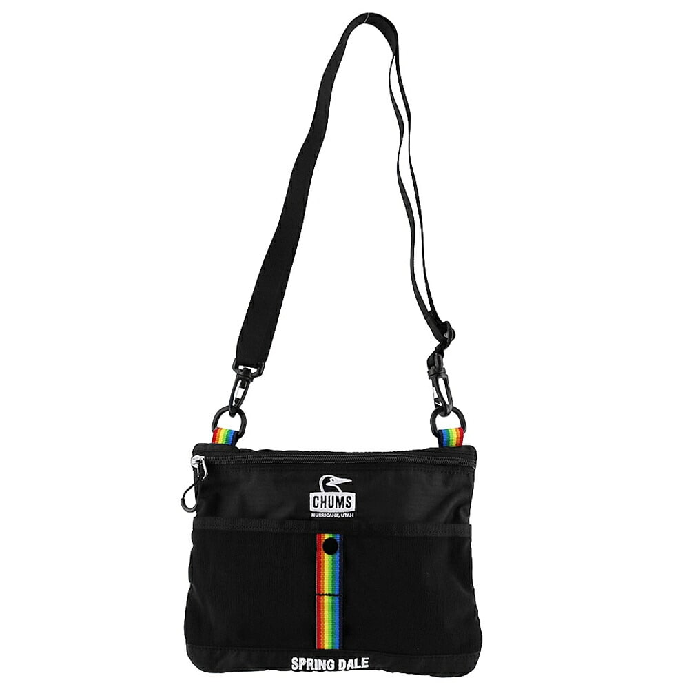チャムス ショルダーバッグ 斜め掛け サコッシュ 1L B6 2WAY CHUMS スプリングデールサコッシュ CH60-4103 メンズ レディース キッズ 誕生日プレゼント ギフト ラッピング無料 正規代理店 1.ブラックxレインボー -604103k042 1.ブラックxレインボー