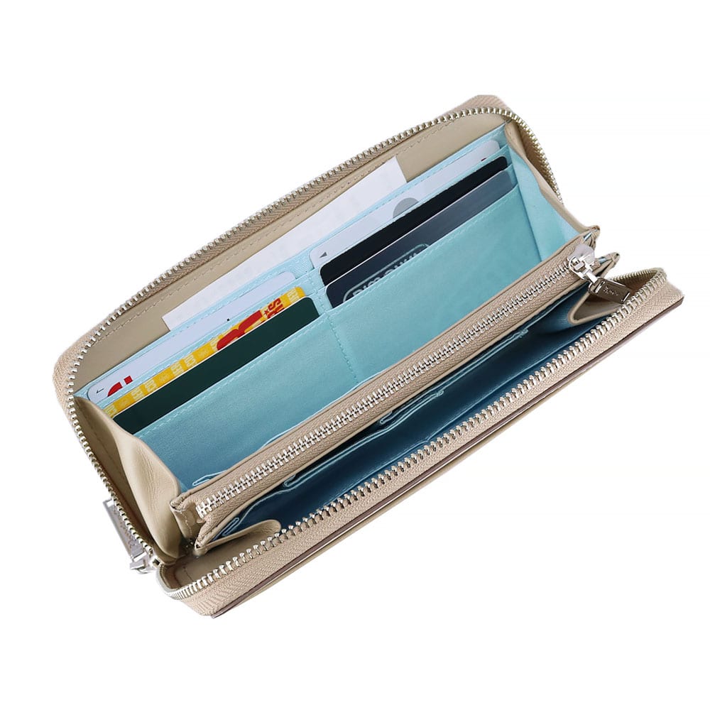 【未使用】マンハッタナーズ 長財布 ラウンド クラフトパース ナナ ブルー 未使用】マンハッタナーズ 長財布 ラウンド クラフトパース ナナ